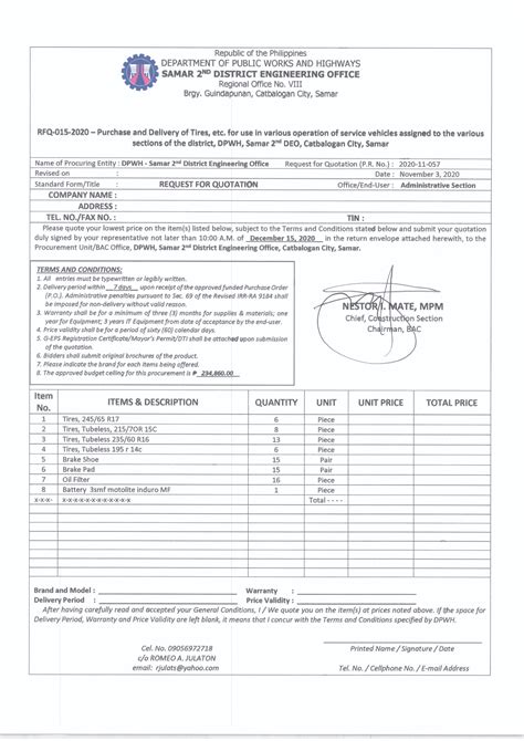 dpwh advertisement goods